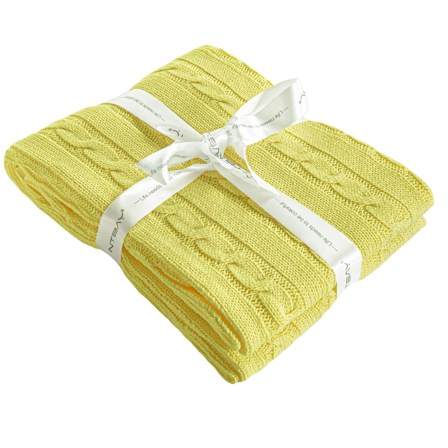 100% Cotton Cable Knit Toddler Blanket