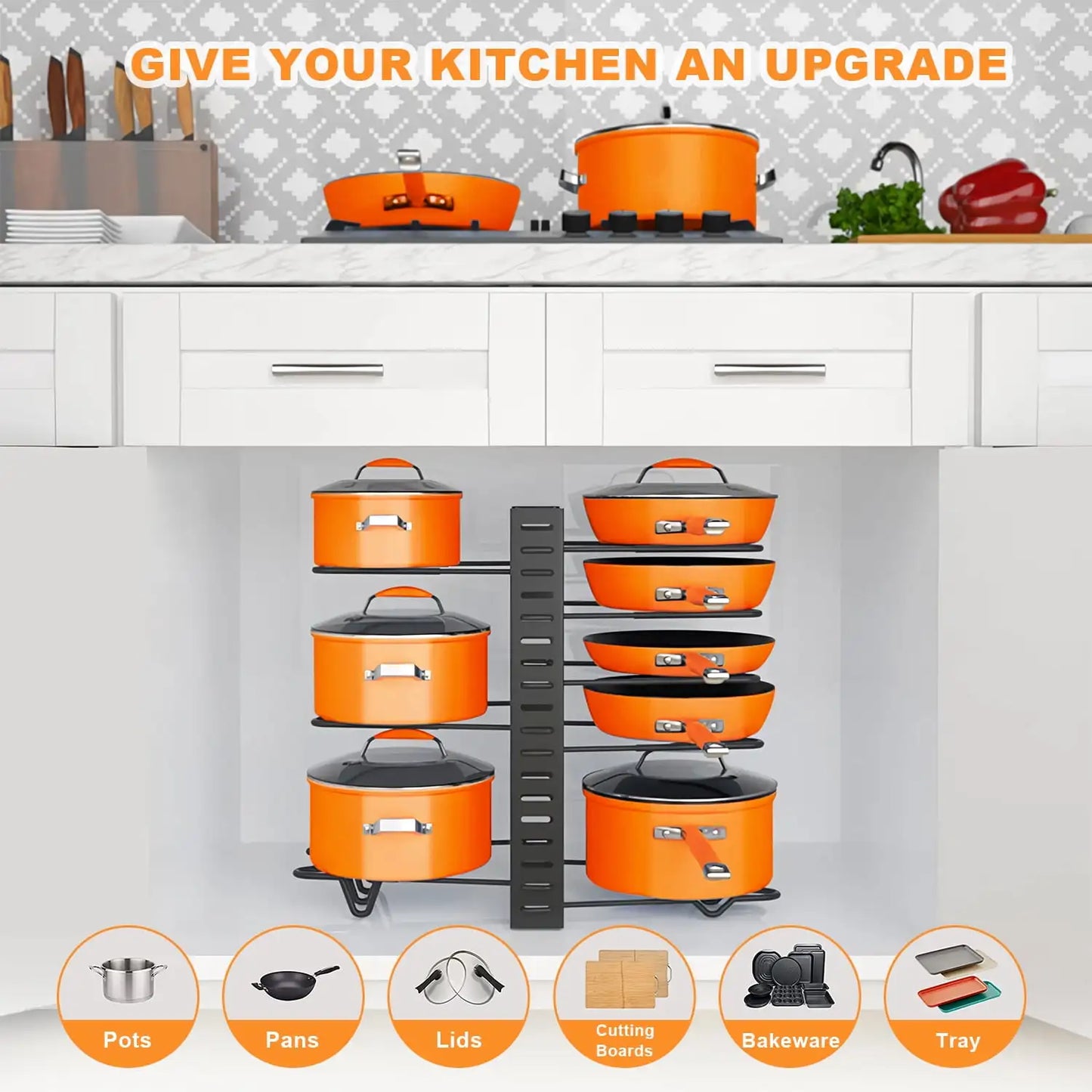 8-layer Storage Rack for Pots and Pans