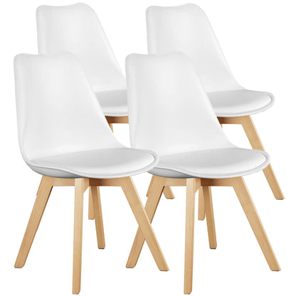 Set of 4 Wooden Legs Dining Chairs