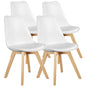 Set of 4 Wooden Legs Dining Chairs
