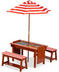 Kids Picnic Table with Umbrella w/Cushions