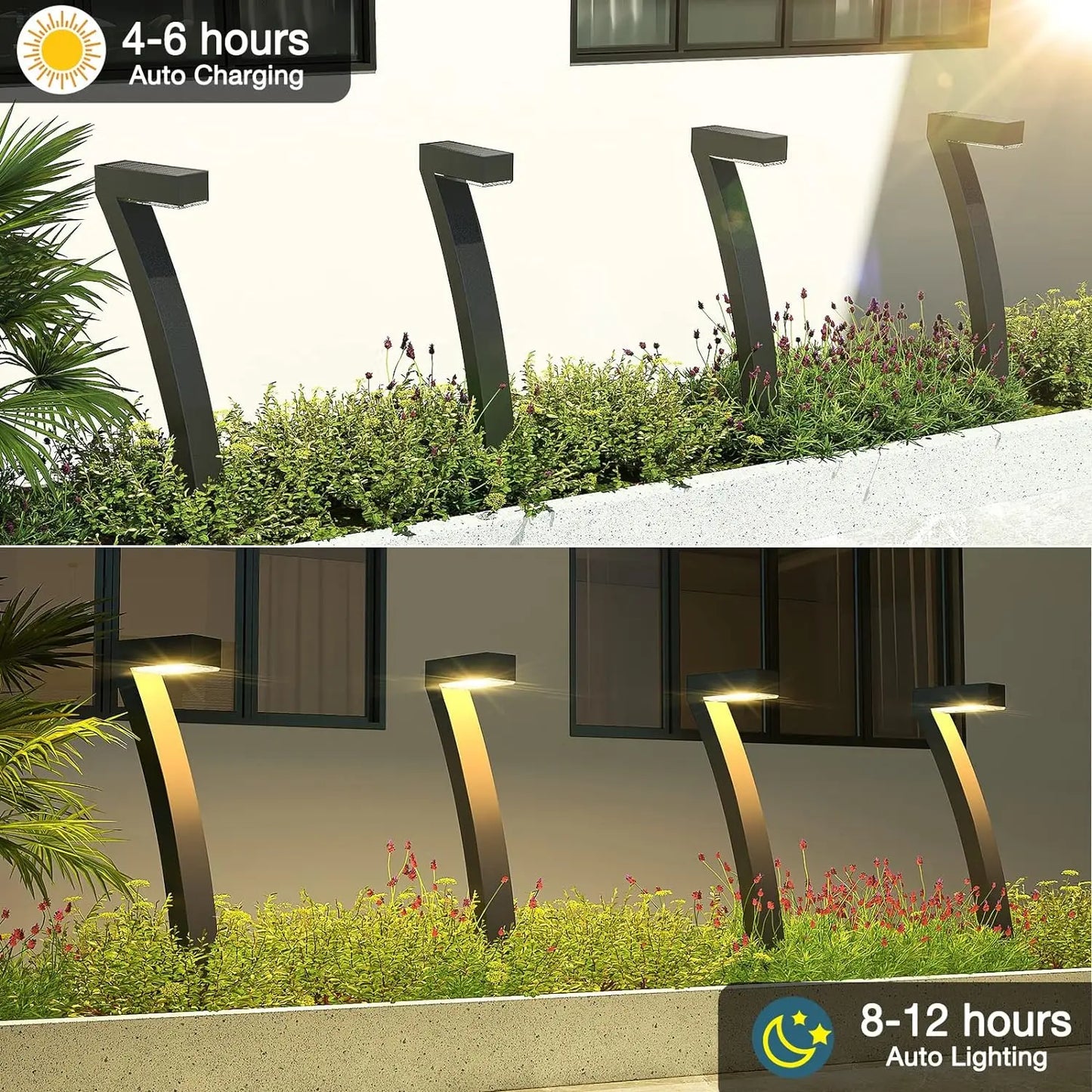 6/12 Pack Bright Solar Outdoor Lights Pathway
