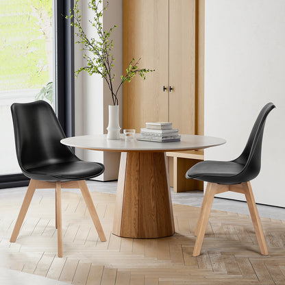 Set of 4 Wooden Legs Dining Chairs