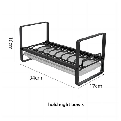 Dish Drain Shelf Stackable Drawer Bowls and Plates