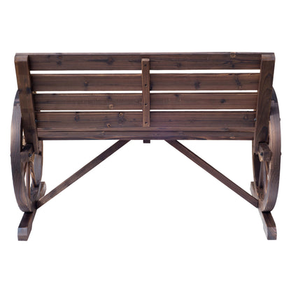 Wooden Wagon Wheel Bench