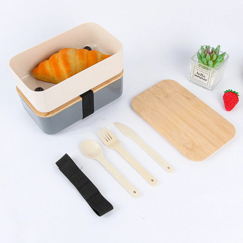 Japanese Bamboo Covered Lunch Box
