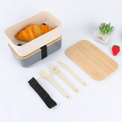Japanese Bamboo Covered Lunch Box