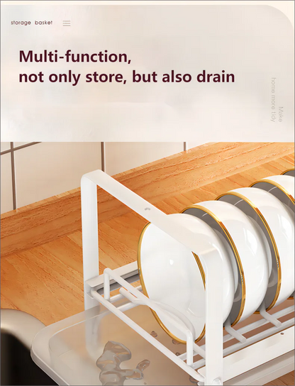 Dish Drain Shelf Stackable Drawer Bowls and Plates