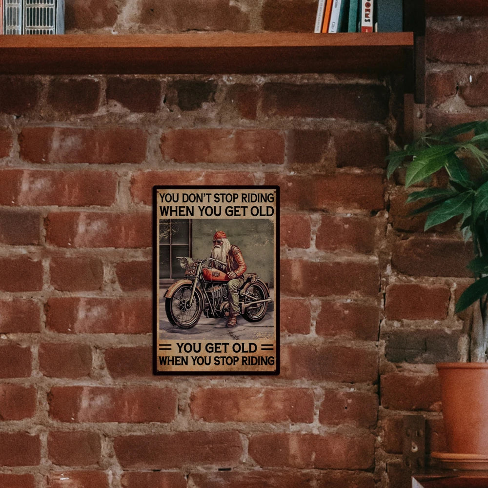 1 Piece Riding Tin Sign Decor