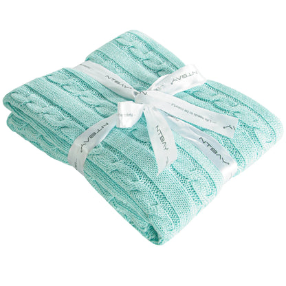 100% Cotton Cable Knit Toddler Blanket