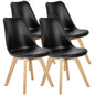 Set of 4 Wooden Legs Dining Chairs