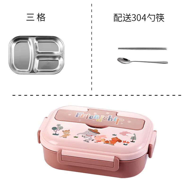 Children's Dividing Plate Cartoon Lunch Box Set