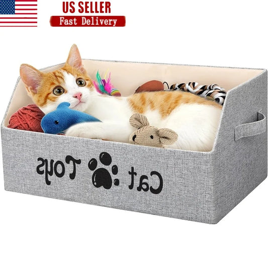 Cat Toy Foldable  Storage Basket
