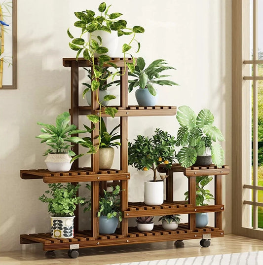 6 Tier Vertical Wood Plant Stand