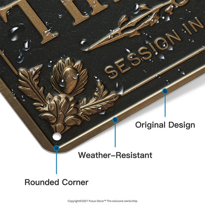 PORCH THERAPY Metal Tin Sign Decor