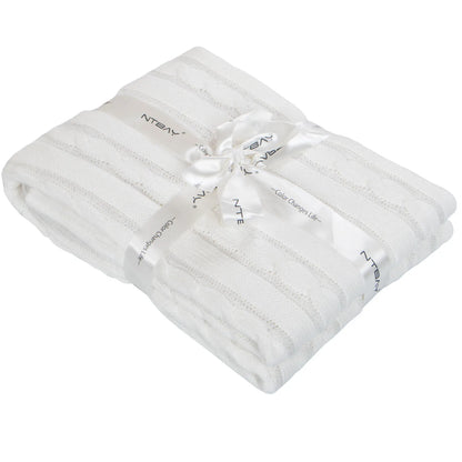 100% Cotton Cable Knit Toddler Blanket