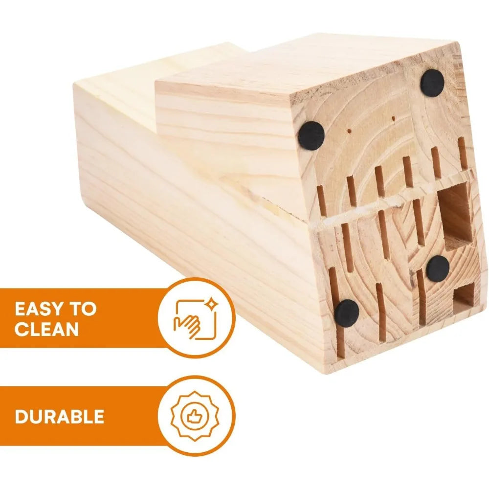 15pcs Kitchen Knife Set with Solid Wood Holder