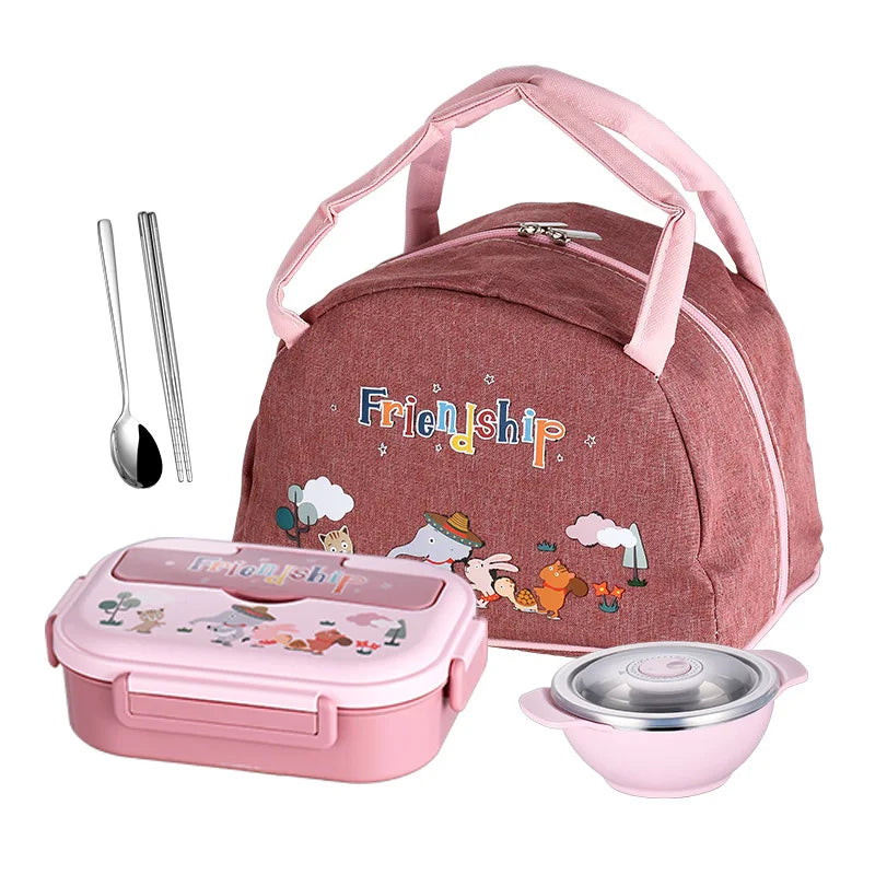 Children's Dividing Plate Cartoon Lunch Box Set