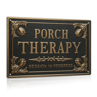 PORCH THERAPY Metal Tin Sign Decor