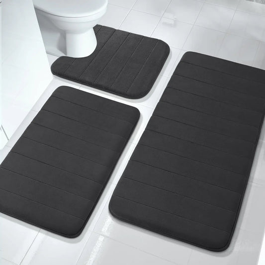 Memory Foam Non-Slip Bath Mat Set