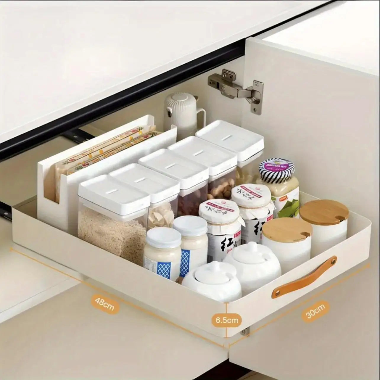 Pull out Cabinet Organizer Fixed with Adhesive Nano Film