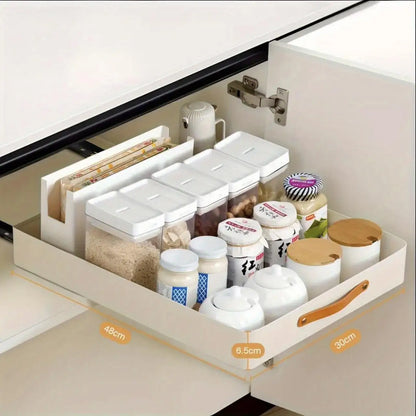 Pull out Cabinet Organizer Fixed with Adhesive Nano Film
