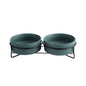 Double Cat Food Water Ceramic Bowls with Stand