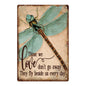 1Pc Dragonfly Metal Sign Decor