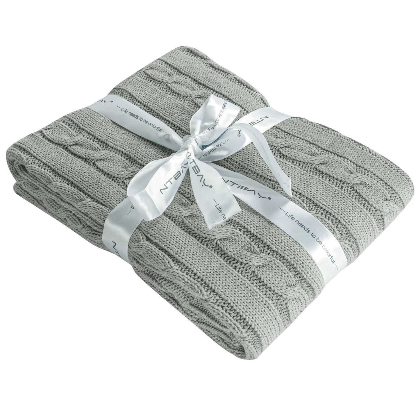 100% Cotton Cable Knit Toddler Blanket