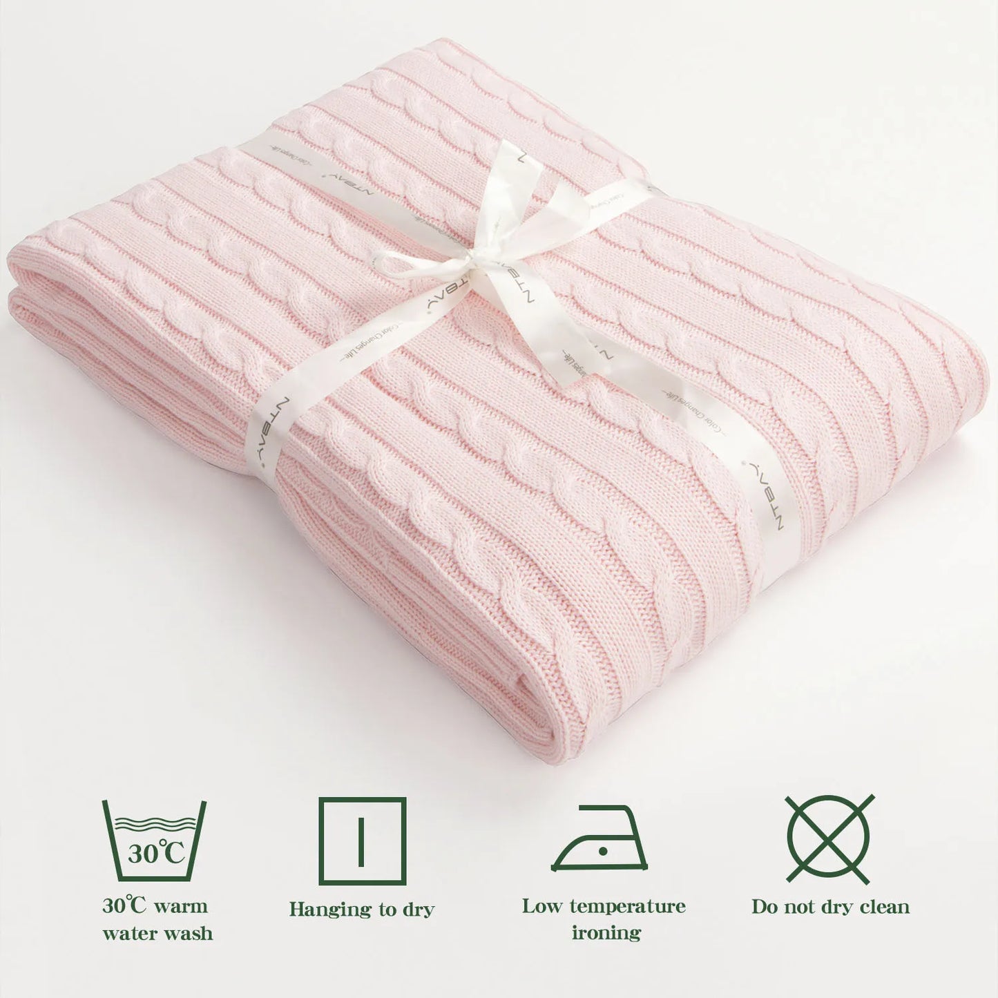 100% Cotton Cable Knit Toddler Blanket