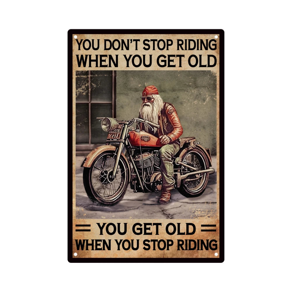 1 Piece Riding Tin Sign Decor
