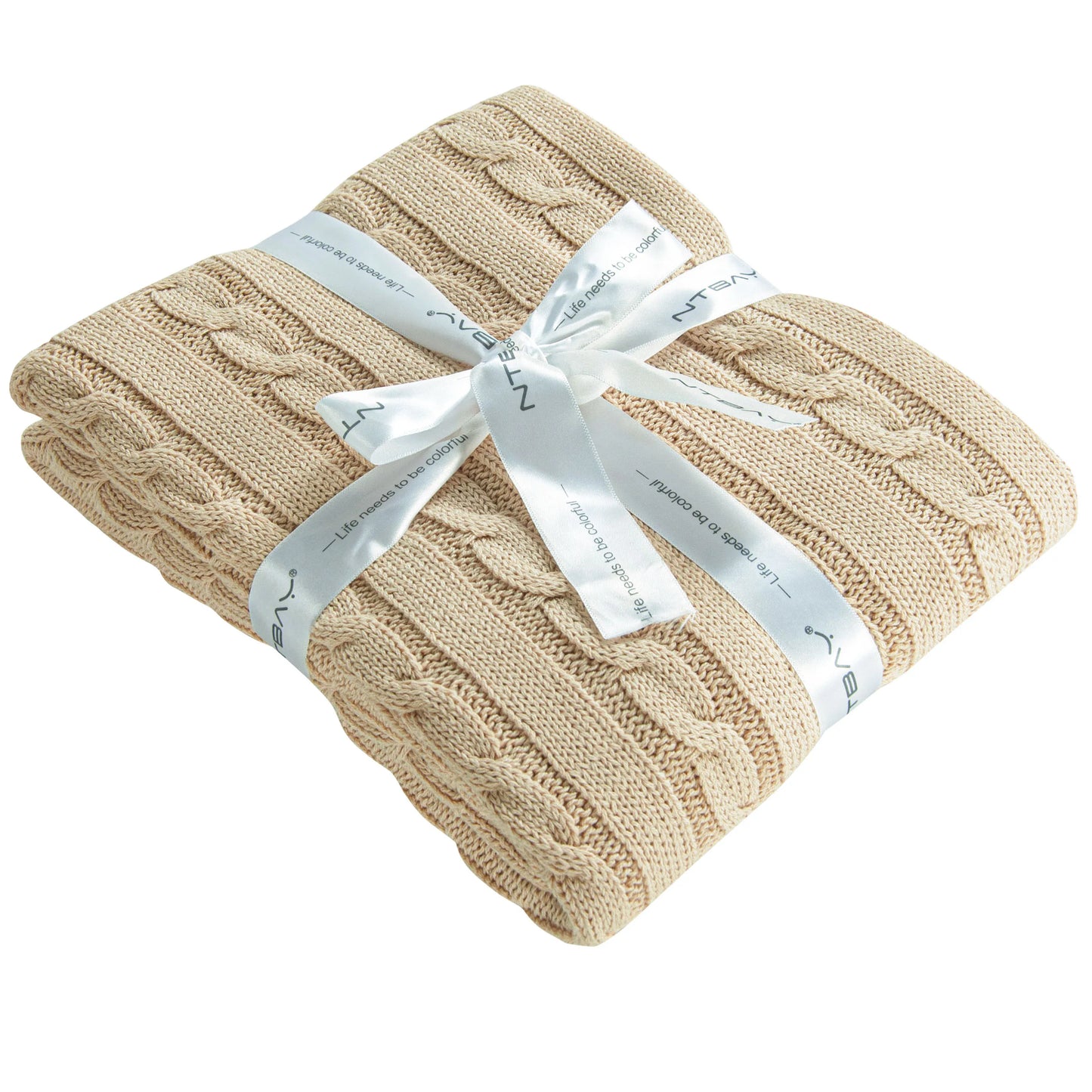 100% Cotton Cable Knit Toddler Blanket