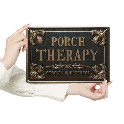 PORCH THERAPY Metal Tin Sign Decor