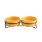 Double Cat Food Water Ceramic Bowls with Stand
