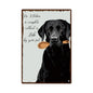 1pc Black Dog Retro Metal Sign