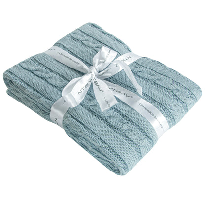 100% Cotton Cable Knit Toddler Blanket