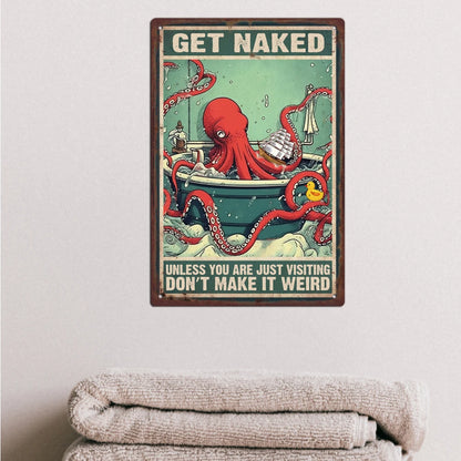 1 Piece Octopus Tin Plaque