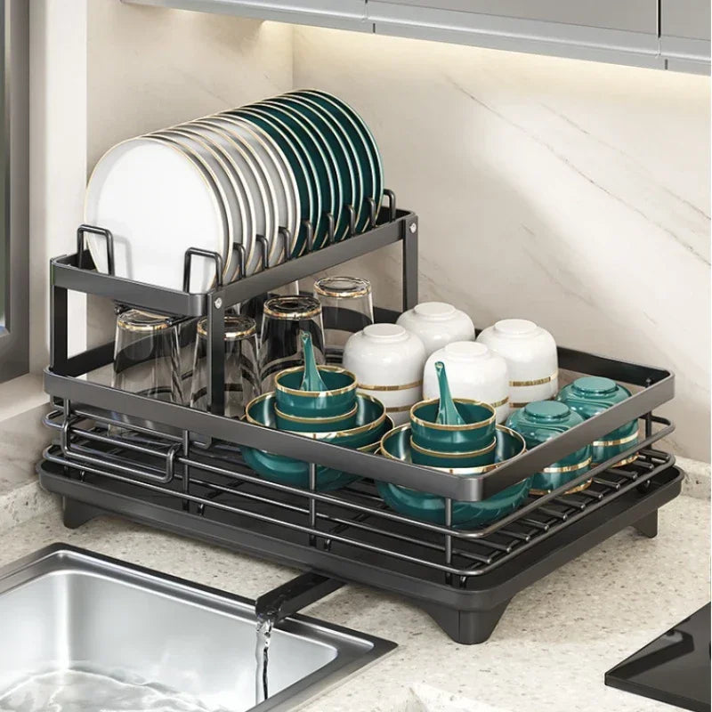 Dish Drying Rack with Drainboard