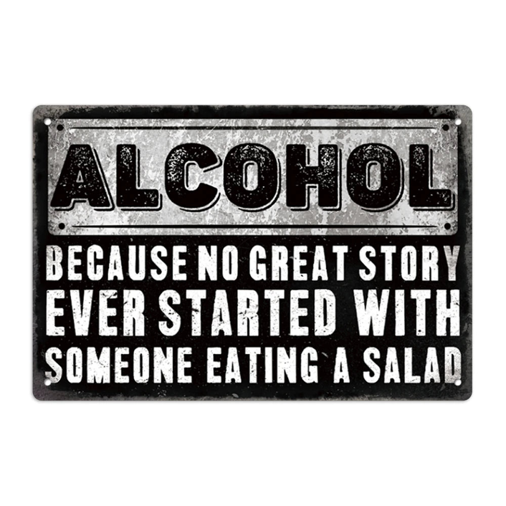 1PC Alcohol Decor Metal Sign